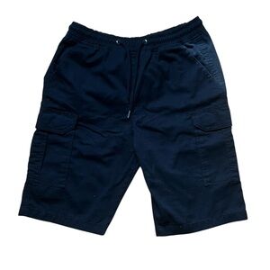 boohooMAN Men’s Tall Black Cargo Shorts Small Elastic Waist Streetwear Gorpcore